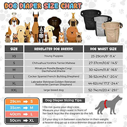Dog Sanitary Panties Female, (Reusable 2PCS Dog Pants with 6 Pcs Diaper), Breathable Mesh Washable Dogs Sanitary Pads(Gray+Black 2XL) - color: Gray+Black, size: XX-Large