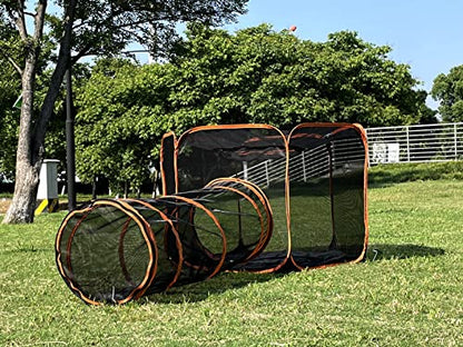 2 in 1 Pet Cat and Dog Tunnel Tent Foldable Pet Tent Outdoor Pop Up Pet Playpen Cage Fences House (Styles 2) - style: Styles 2