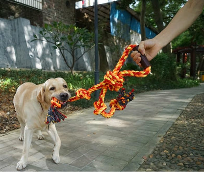 Large Dog Rope Toys for Aggressive Chewers Pitbull Tug of War Interactive Heavy Duty Outdoor Medium Large Breed XL Dog Chew Rope Strong Durable Dog Tug Toys Tough Pull Rope with Handle