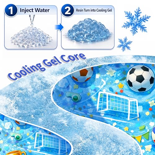 Dog Cooling Mat, Water-Activated Gel Ice Pad for Dogs&Cats, Self-Cooling Mat Soccer Fan Dog Gifts, Waterproof Wipe-Clean, Soccer-Themed Summer Beds for Outdoor&Indoor Medium/Small Pets - size: Medium：19.7”×23.6”