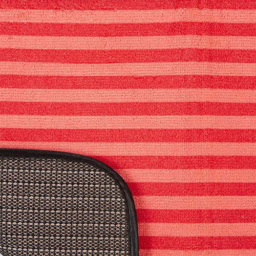 Bone Dry Machine Washable, Ultra Absorbent Pet Mat, 12x18", Red Stripe - color: Red Stripe, size: 12"L x 18"W