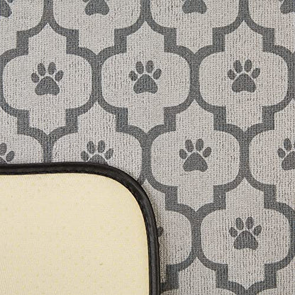 Bone Dry Machine Washable, Ultra Absorbent Pet Mat, 12x18, Gray Lattice - color: Gray Lattice, size: 12"L x 18"W