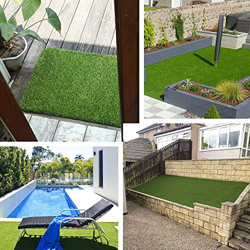 Artificial Grass Turf 3FTX24FT,1,38inch 4 Tone Realistic Synthetic Thick Fake Faux Grass Rug Astroturf Carpet Landscape for Dogs Indoor Outdoor Garden Lawn Mat, with Drainage Holes - size: 3FTX24FT