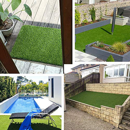 Artificial Grass Turf 3FTX21FT,1,38inch 4 Tone Realistic Synthetic Thick Fake Faux Grass Rug Astroturf Carpet Landscape for Dogs Indoor Outdoor Garden Lawn Mat, with Drainage Holes - size: 3FTX21FT