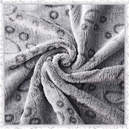 Tegeme 12 Pcs Pet Blankets 23 x 16 Inch Soft Fluffy Fleece Dog Cat Warm Paw Print Pattern Blankets Flannel Throw for Pets Dog Puppy Cat(Gray) - color: Gray, size: 23 x 16 Inch