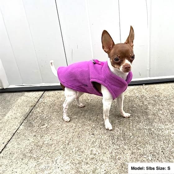 JACKO & CO - Fleece Vest Dog Sweater with Leash Ring - Soft, Warm & Lightweight Pullover Coat for Small & Medium Dogs, Puppies & Cats - Cozy Fall/Winter/Spring Pet Jacket (Purple, X-Small 2-4lbs) - color: Purple, size: XS (2-4lbs)