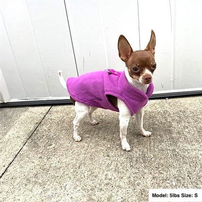 JACKO & CO - Fleece Vest Dog Sweater with Leash Ring - Soft, Warm & Lightweight Pullover Coat for Small & Medium Dogs, Puppies & Cats - Cozy Fall/Winter/Spring Pet Jacket (Purple, Small 4-6lbs) - color: Purple, size: S (4-6lbs)