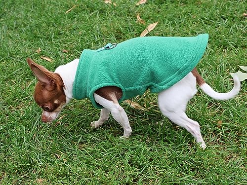 JACKO & CO - Fleece Vest Dog Sweater with Leash Ring - Soft, Warm & Lightweight Pullover Coat for Small & Medium Dogs, Puppies & Cats - Cozy Fall/Winter/Spring Pet Jacket (Green, X-Small 2-4lbs) - color: Green, size: XS (2-4lbs)