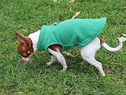 JACKO & CO - Fleece Vest Dog Sweater with Leash Ring - Soft, Warm & Lightweight Pullover Coat for Small & Medium Dogs, Puppies & Cats - Cozy Fall/Winter/Spring Pet Jacket (Green, Small 4-6lbs) - color: Green, size: S (4-6lbs)