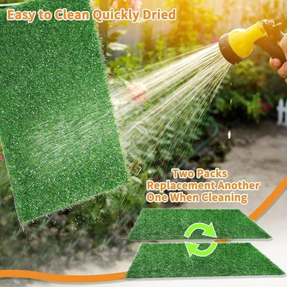 LOOBANI Dog Grass Pee Pads, Artificial Dog Grass Pads for Potty Tray, Fake Grass for Dogs to Pee On, Outdoor Indoor Pee Grass for Dog Potty (18*28 inch) - size: 18*28 inch
