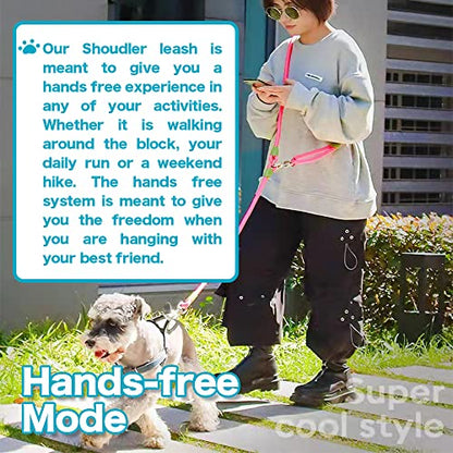 Hands Free Dog Leash - 13ft Reflective Rope for Large, Medium & Small Dogs - Walking, Jogging & Running, Dog Training Leash (Pink, 13Ft) - color: Pink