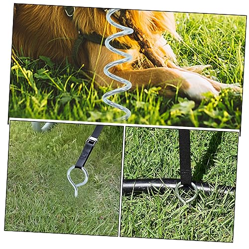 HEMOTON Dog Tie Out Stake Heavy Duty Portable Dog Ground Anchor for Secure Outdoor Use Spiral Design Durable Material for Camping Stable Performance
