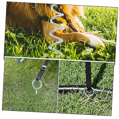 HEMOTON Dog Tie Out Stake Heavy Duty Portable Dog Ground Anchor for Secure Outdoor Use Spiral Design Durable Material for Camping Stable Performance