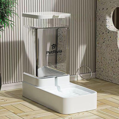 Automatic Pet Feeders Automatic Dog Food and Water Dispenser Water Dispenser for Dogs Gravity Water Dispenser Cat Feeders Automatic Cat Food Dog Water and Food Dispenser Gravity Pet Water Dispenser - size: 2.1kg Food * 3.8L Water