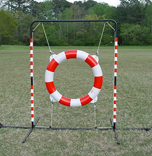 Agility Tire Jump - Double Walled Inflatale Tires with a Metal Frame Setup for Competition and Training - color: Blue-Yellow