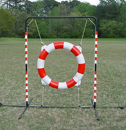 Agility Tire Jump - Double Walled Inflatale Tires with a Metal Frame Setup for Competition and Training - color: Blue-Yellow