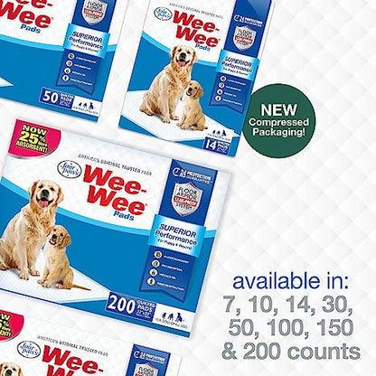 Four Paws Wee-Wee Superior Performance Unscented Puppy Pee Pads for Dogs & Puppies, Quilted Leak-Proof Dog Housebreaking Potty Training Floor Protection, Pet Supplies, 22" x 23", 10 Count - size: 10 Count