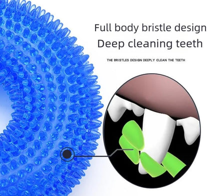 Interactive Dog Chew Ring Toy with Sound, Dental Cleaning, Durable Textured Surface (Purple, Large) - color: Purple, size: Large