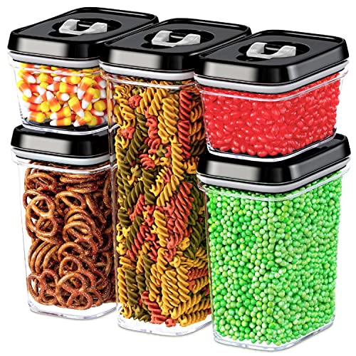 DWËLLZA KITCHEN Airtight Food Storage Containers with Lids - 5 Piece Set - Kitchen Accessories Food Containers - Pantry Organization and Storage - Clear Plastic BPA-Free - Keeps Food Fresh & Dry - color: 06 - Set of 5