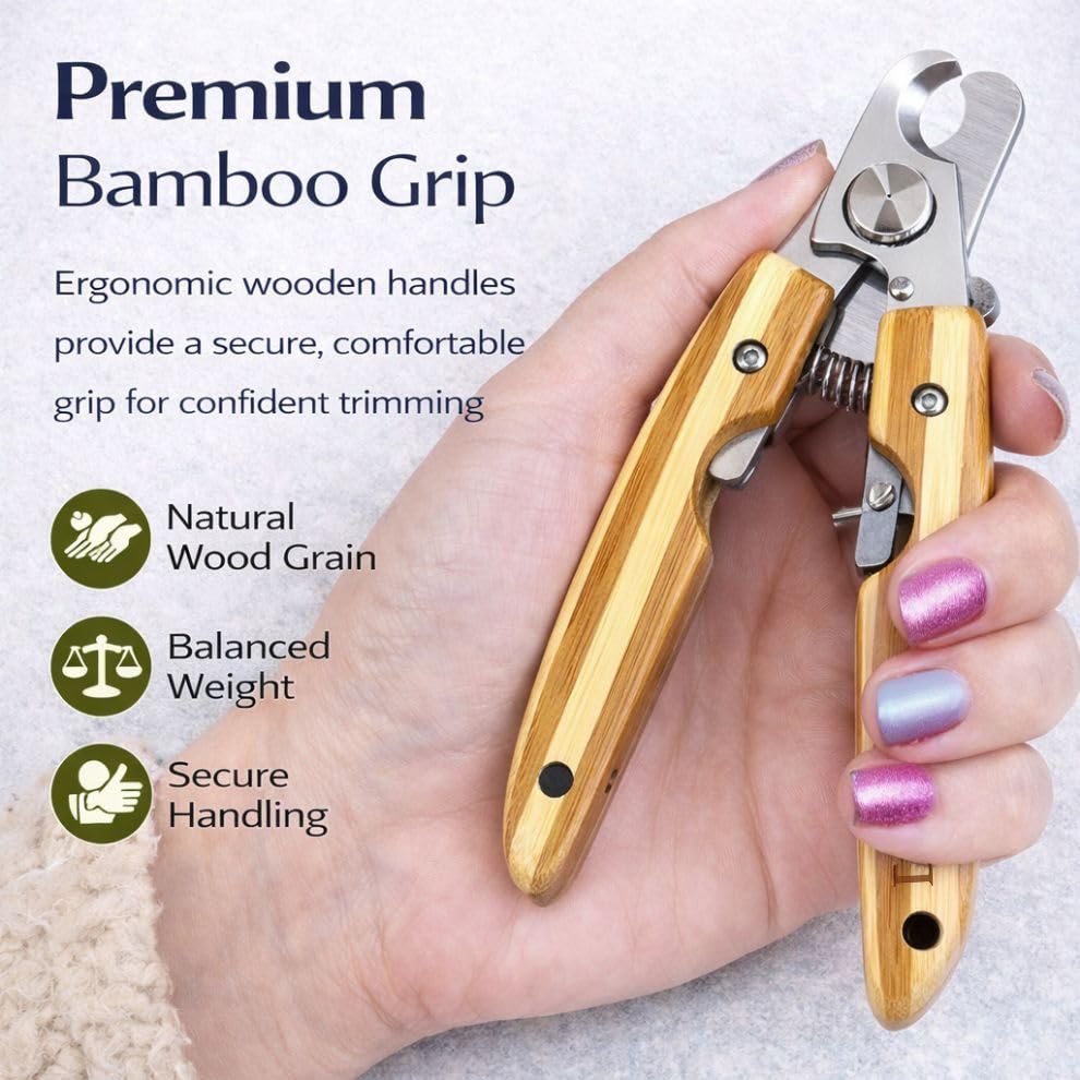 Diamondg Big Dog Heavy Duty Dog Nail Clipper and Trimmer with Full Length Hardened Steel and Wooden Handle - color: Beige