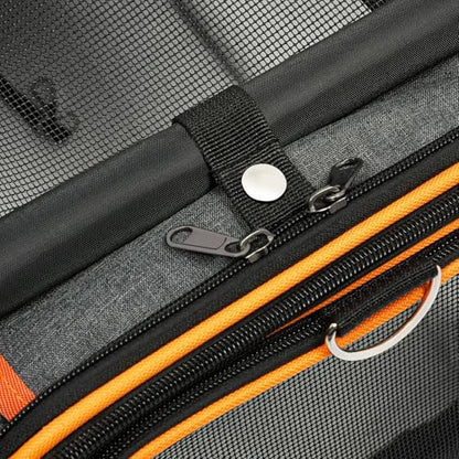 Cat Dog Carrier, Large Soft Sided Pet Travel Carrier with Adjustable Shoulder Strap, Expandable Cat Foldable Carrier for Cats Dogs and Small Animals