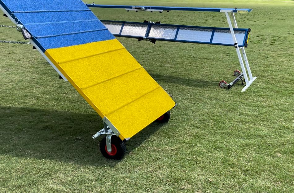 DogSport Rubber Surface Dog Agility A-Frame (9'), On-Wheel Interface Ready, Blue - size: 9'