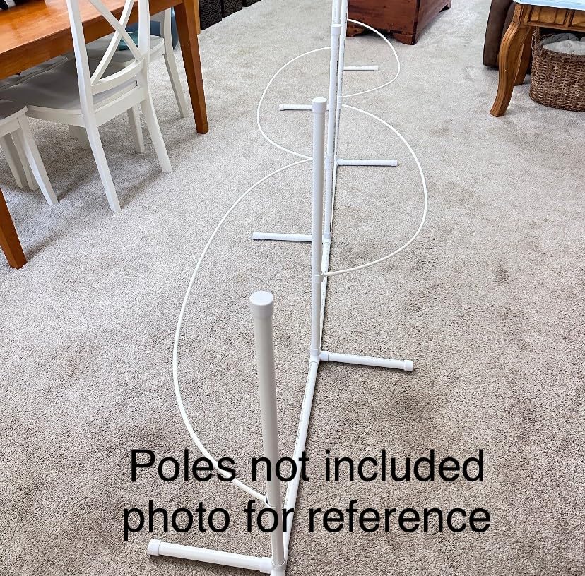 Dog Agility Equipment | Weave Pole Guide Wires for use with 12 Poles (not Included). Read Description. Will ONLY fit Homemade Weave Poles Made from 3/4" Standard PVC