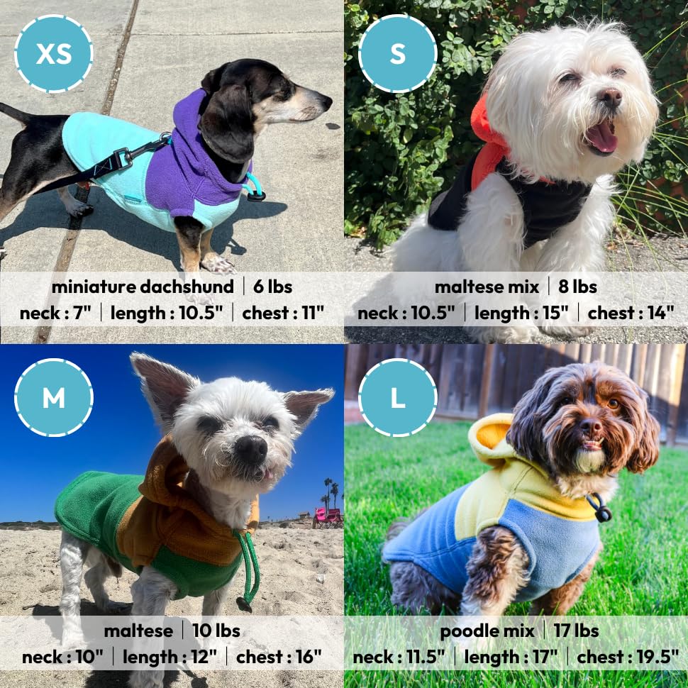 Gooby Fleece Vest Hoodie Two Tone - Green, X-Small - Soft Fleece Vest Hoodie with Durable Metal Leash Ring Stylish Two Tone Dog Hoodie for Small to Medium Dogs - color: Green Two Tone, size: X-Small (Around 4-lb)