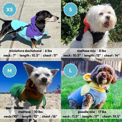 Gooby Fleece Vest Hoodie Two Tone - Turquoise, Medium - Soft Fleece Vest Hoodie with Durable Metal Leash Ring Stylish Two Tone Dog Hoodie for Small to Medium Dogs - color: Turquoise Two Tone, size: Medium (Around 11-lb)