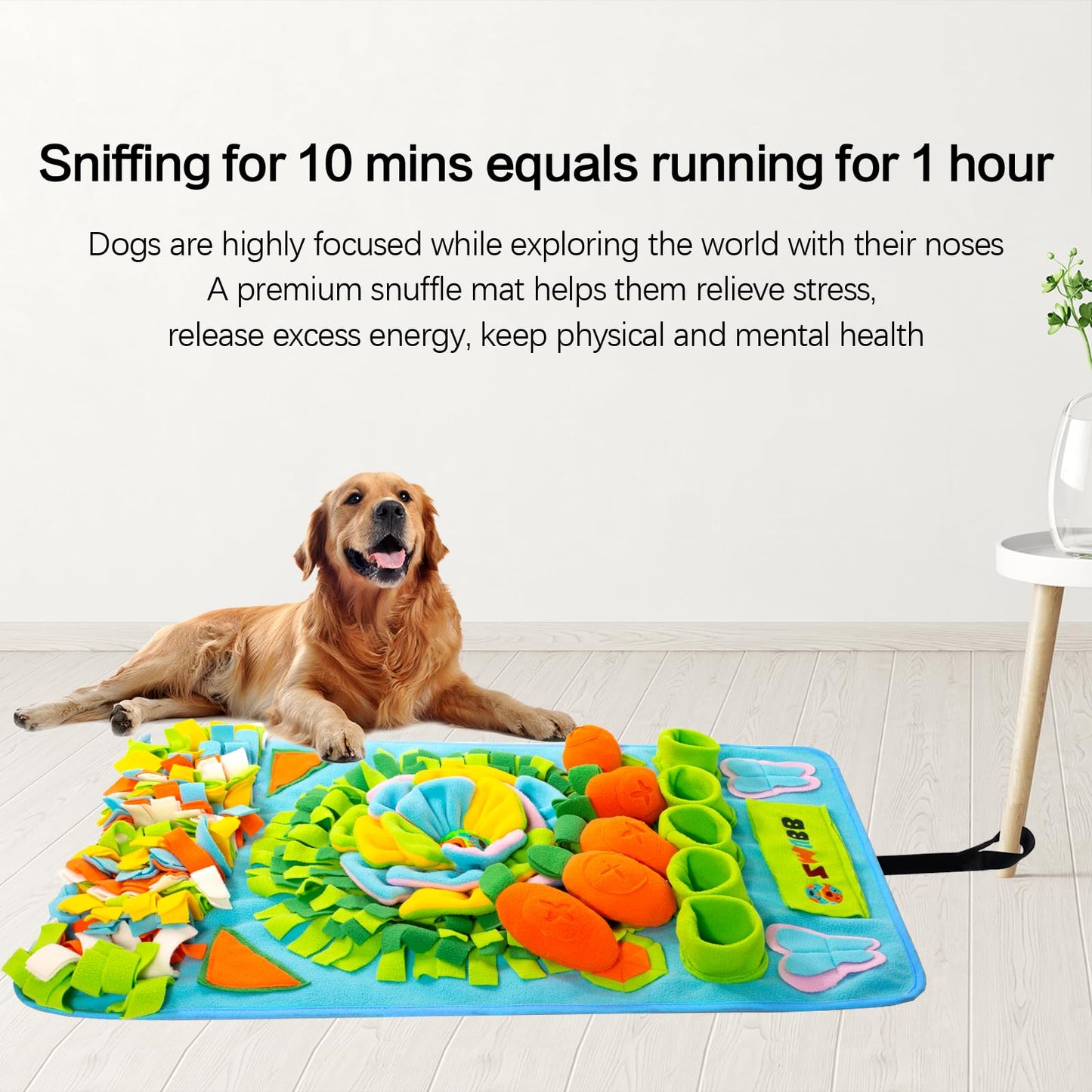Pet Snuffle Mat for Dogs Sniff Mat Nosework Feeding Mat Slow Feeder Interactive Dog Puzzle Toys for Training and Stress Relief Encourages Natural Foraging Skills (31''x19''（Blue）) - size: 31''x19''（blue）