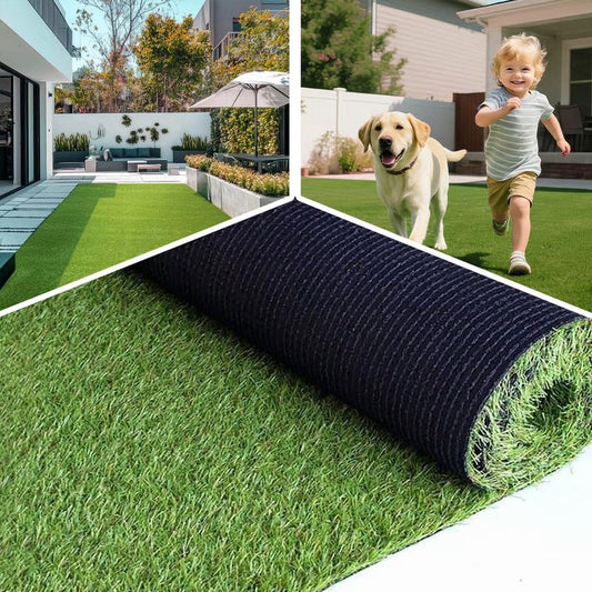 Realistic Artificial Grass Turf Mat 1 Ft X 11 Ft, 0.8” Pile Height Synthetic Fake Green Lawn Rug with Drainage Holes, Pet Dog Turf for Indoor Outdoor Patio Garden Balcony, Custom - size: 1 X 11 Feet