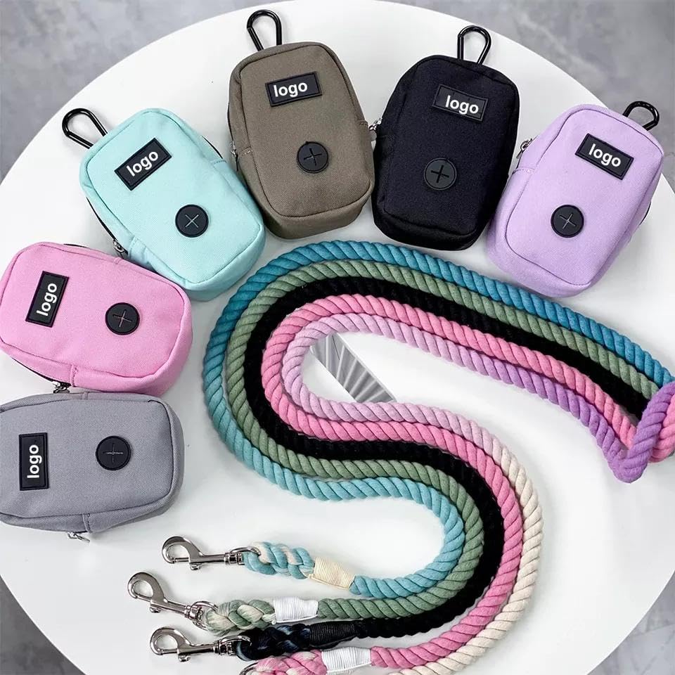 Dog Treat Pouch Dog Poop Bag Holder For Leashes, Pets Snack Container With Inner Mesh Bag, Puppy Supplies Perfect For Training And Walking - Hands Free Dog Waste Bag Dispenser -Dog Travel Accessories - color: Pink